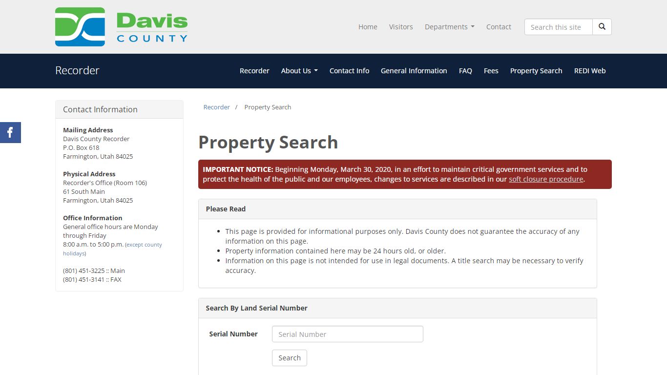 Property Search - Davis County, Utah